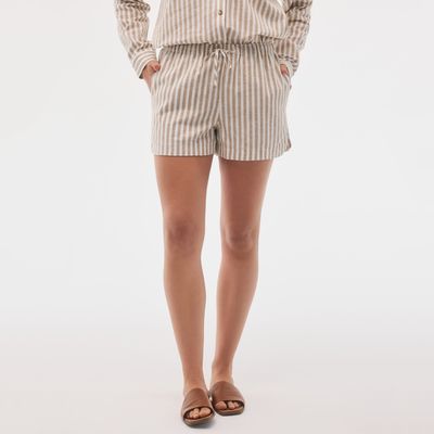 FIG Ella Shorts - Cabana Stripe Maple FIG Ella Shorts - Cabana Stripe Maple