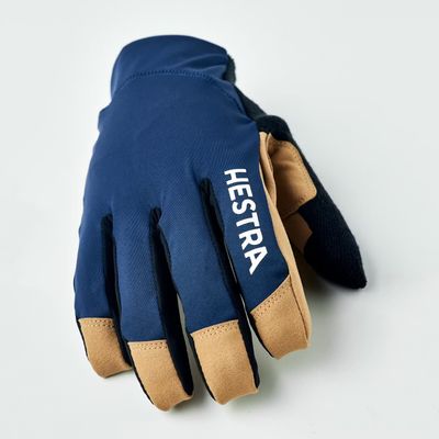 Hestra Spiro Long - 5 finger Bike Glove Navy/Tan