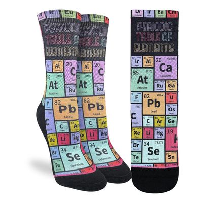 Good Luck Sock Periodic Table Of Elements Socks Womens 5-9