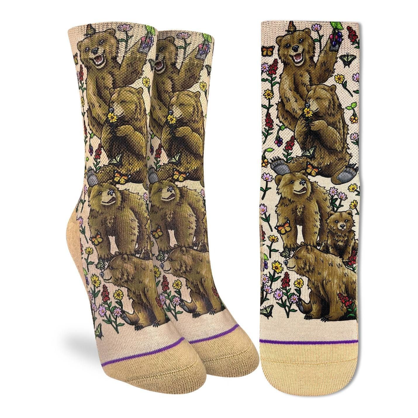 Good Luck Sock Grizzly Bears Socks Womens 5-9
