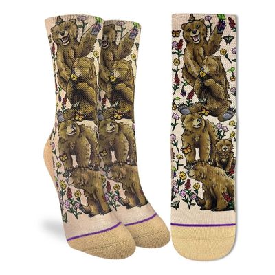 Good Luck Sock Grizzly Bears Socks Womens 5-9