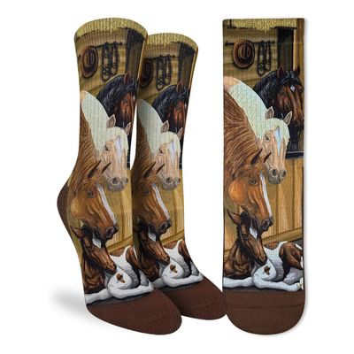 Good Luck Sock Horses in a Stable Socks Womens 5-9