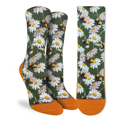 Good Luck Sock Bees & Daisies Socks Womens 5-9