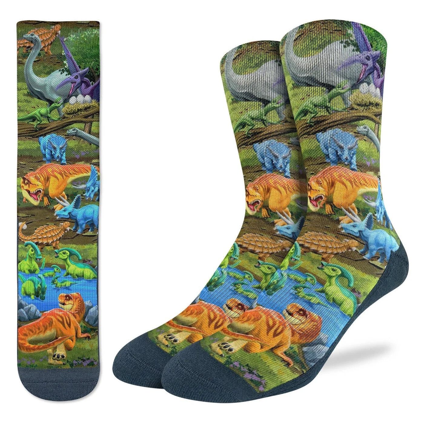 Good Luck Sock Dinosaur World Socks Mens 8-13