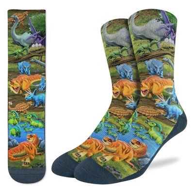 Good Luck Sock Dinosaur World Socks Mens 8-13