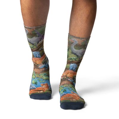 Good Luck Sock Dinosaur World Socks Mens 8-13