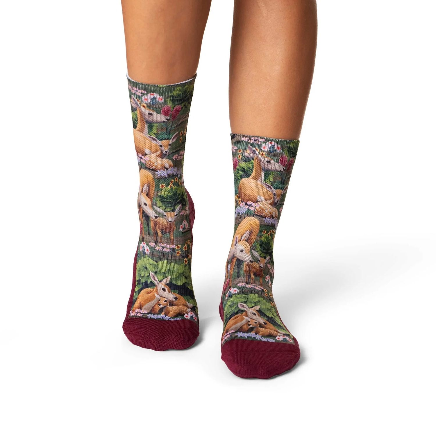Good Luck Sock Female Deer and Fawn Socks Womens 5-9