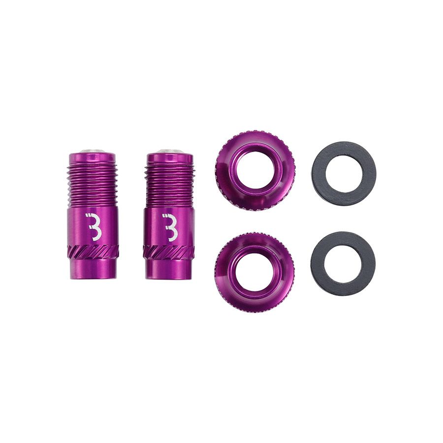 BBB Cycling BTI-165 CoreCap, Tubeless Valve, Purple, Pair