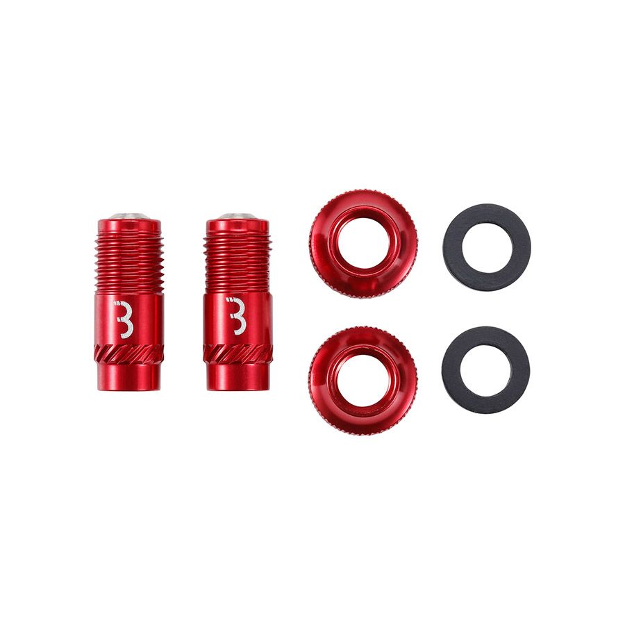 BBB Cycling BTI-165 CoreCap, Tubeless Valve, Red, Pair