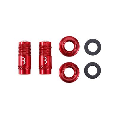 BBB Cycling BTI-165 CoreCap, Tubeless Valve, Red, Pair