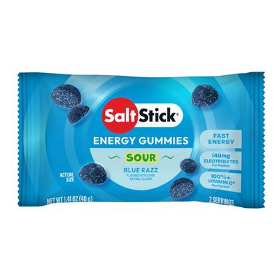 Salt Stick Energy Gummies Sour Blue Raspberry Single