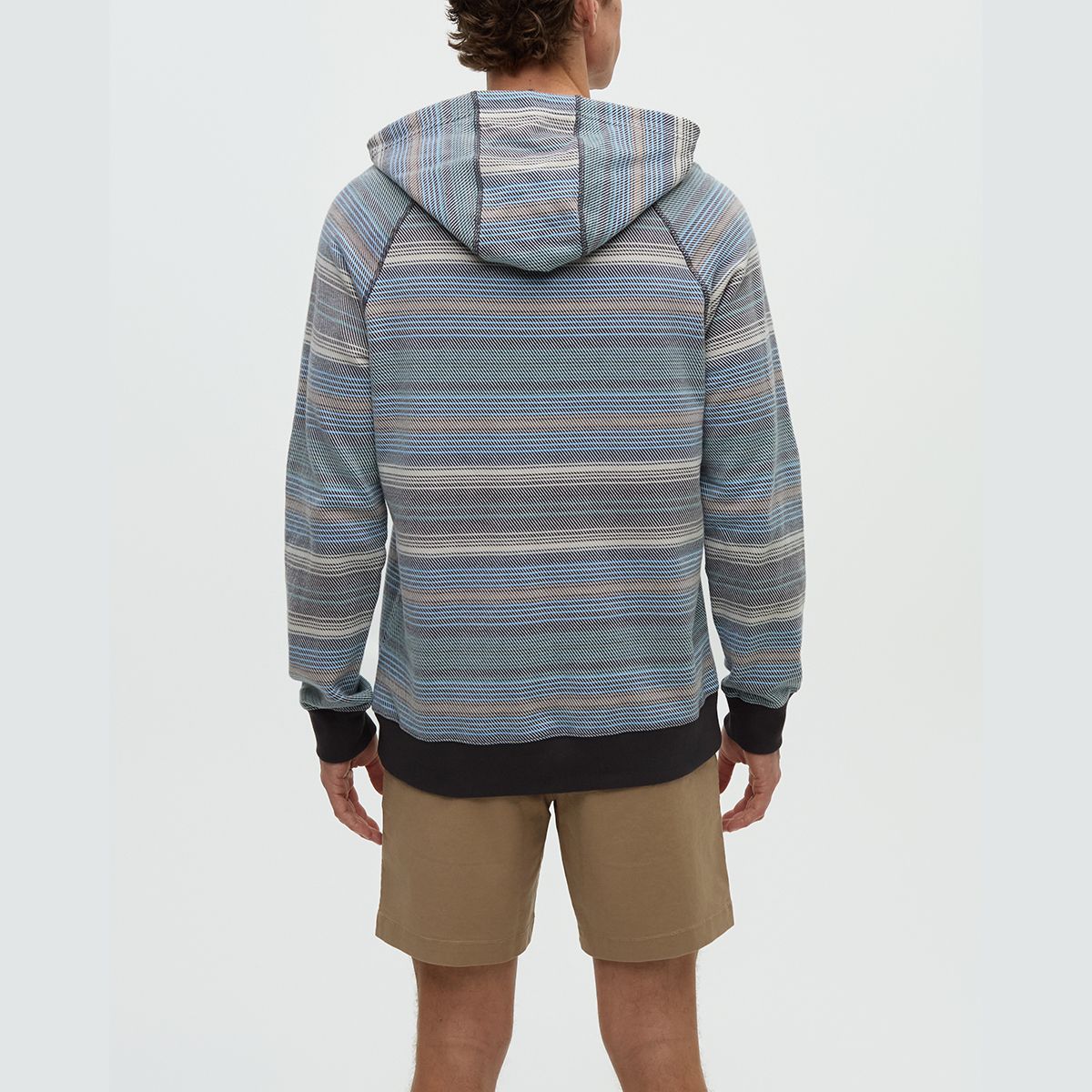 tentree M Woodrow Hoodie Graphite Multi Stripe