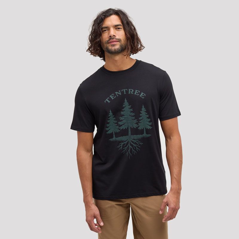 tentree M Tentree Roots Tee Meteorite/Pine Green