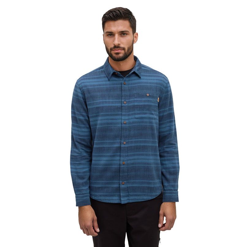 tentree M Stretch Forest Shirt Blue Horizon/Canyon Stripe tentree M Stretch Forest Shirt Blue Horizon/Canyon Stripe