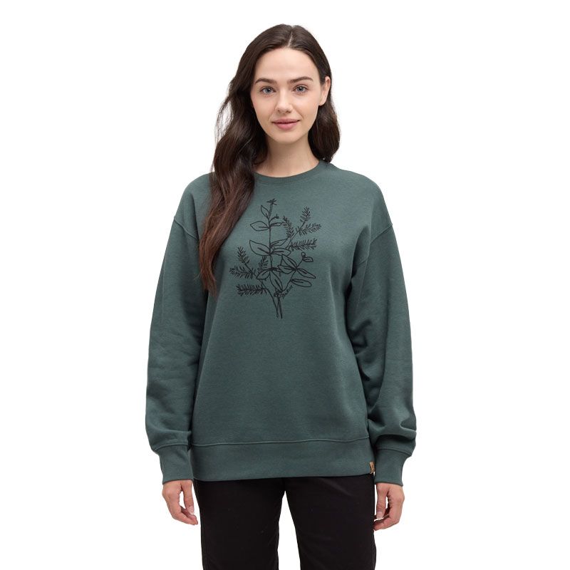 tentree W Autumn Flora Crew Pine Green/Meteorite tentree W Autumn Flora Crew Pine Green/Meteorite