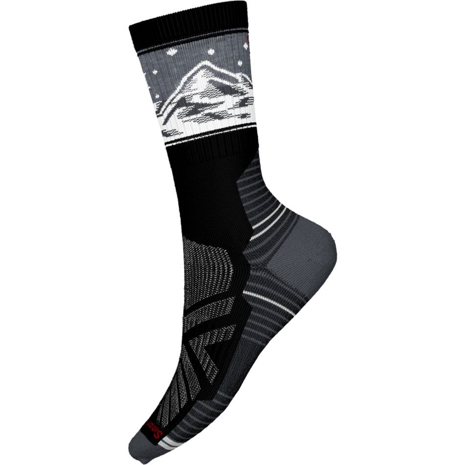 Smartwool Hike Light Cush Valley View Crew Black Smartwool Hike Light Cush Valley View Crew Black