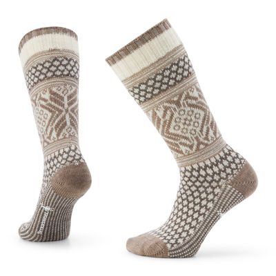 Smartwool W Popcorn Snowflake Pattern Crew Socks Moon