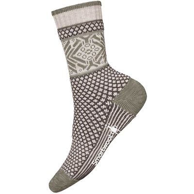 Smartwool W Popcorn Snowflake Pattern Crew Socks Moon