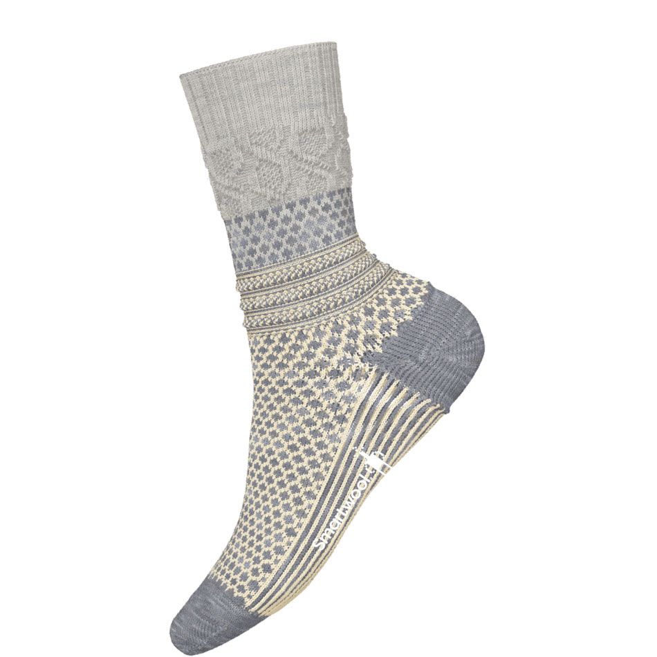 Smartwool W Cozy Popcorn Cable Crew Light Gray Smartwool W Cozy Popcorn Cable Crew Light Gray