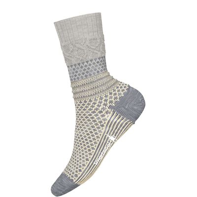 Smartwool W Cozy Popcorn Cable Crew Light Gray