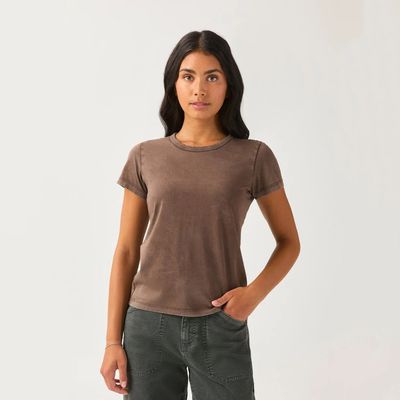 DU/ER W PurePima Slim Crew Washed Espresso