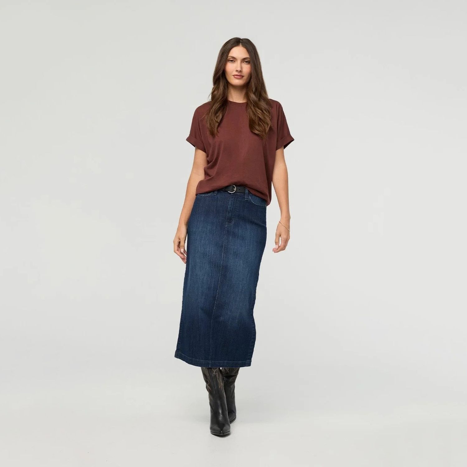 DU/ER W PurePima Dolman Tee Chestnut