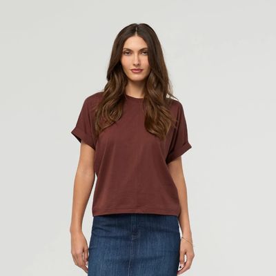 DU/ER W PurePima Dolman Tee Chestnut