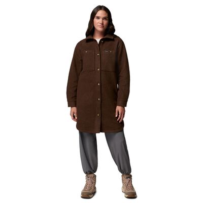 Columbia W Wildest Venture Long Fleece Coat Tobacco
