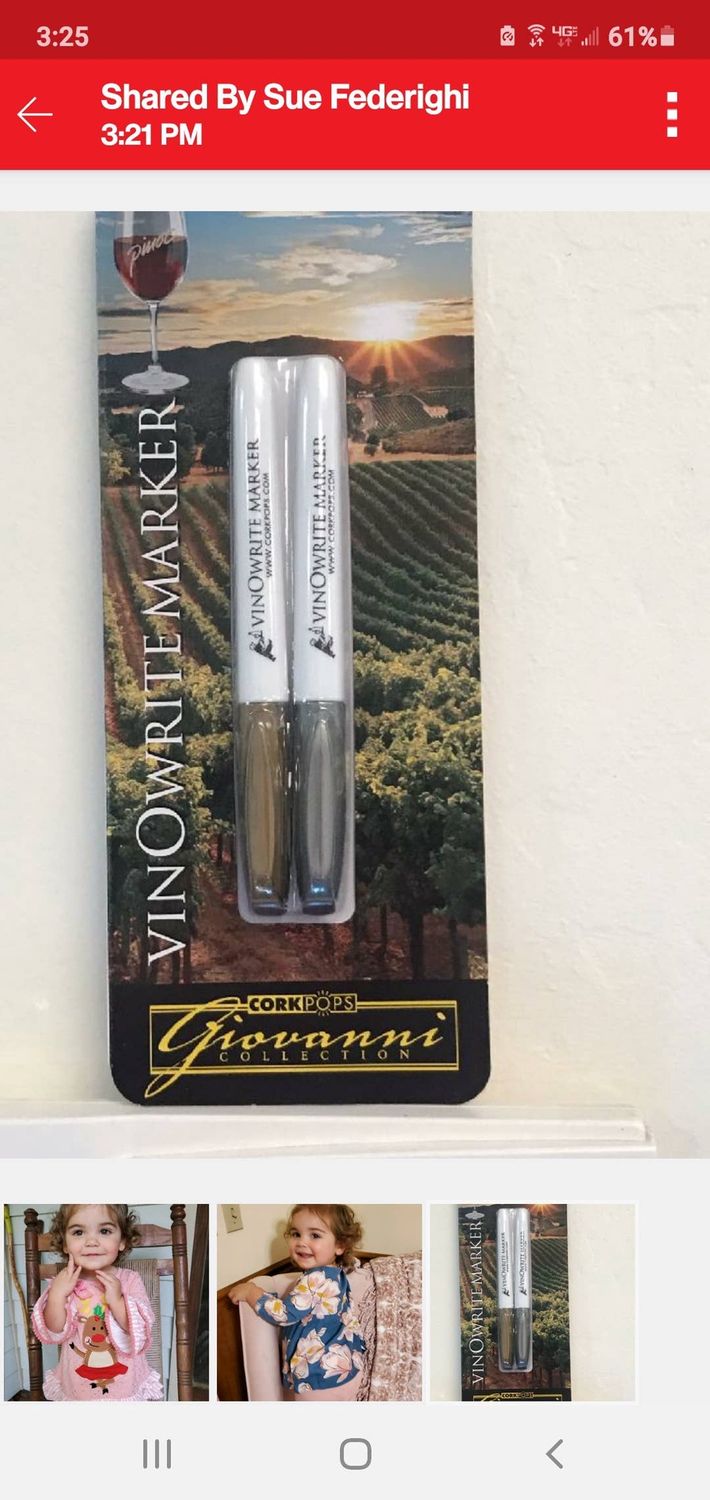 VinOwriter, wine glass identifier,  gold and silver