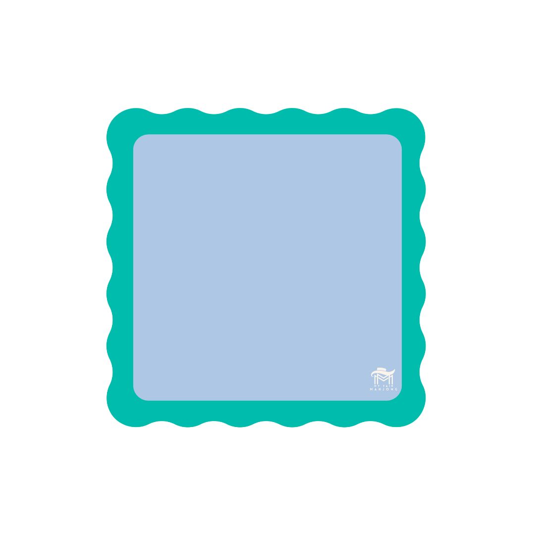 MINI MAHJONG MAT  |  Color Wave  |  21" x 21", Color: Blue Center- Green Scallop