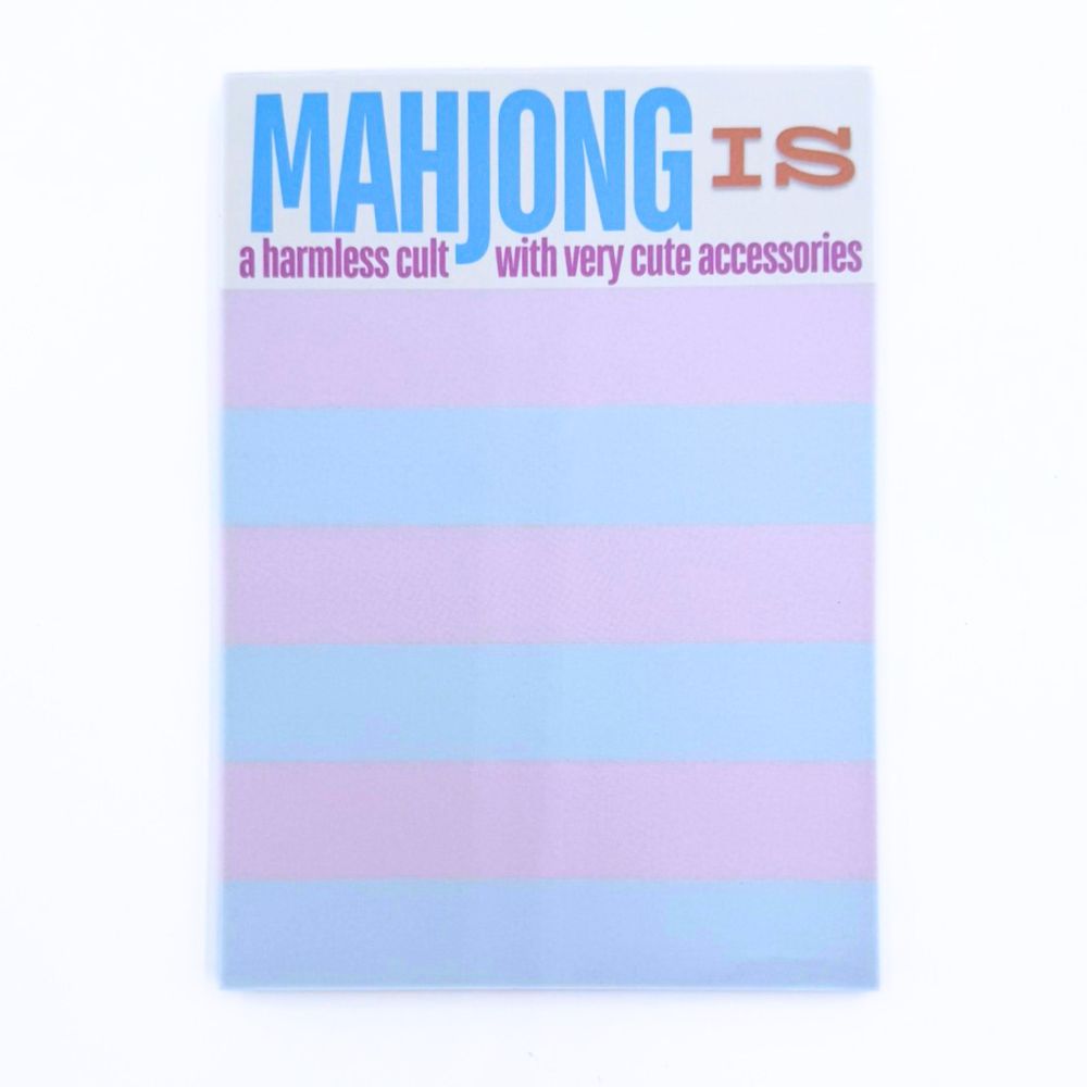 MAHJONG NOTEPAD  |  5x7 inches  |  100 Pages, Design: a harmless cult with very cute accessories
