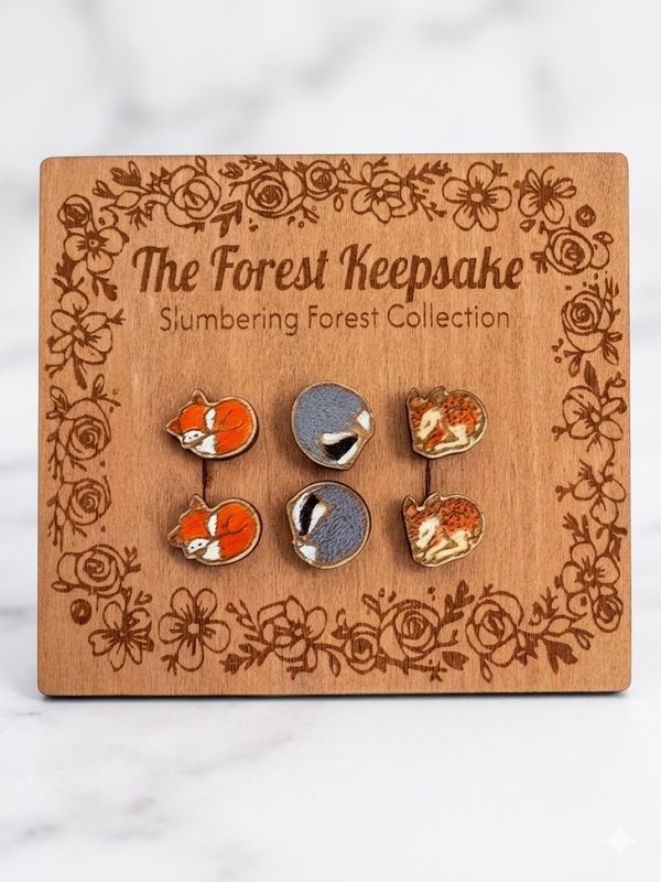 The Slumbering Forest - set of 3 Stud Earrings