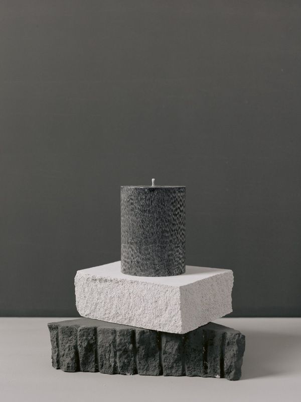 Cilinderkaars Saltum - zwart