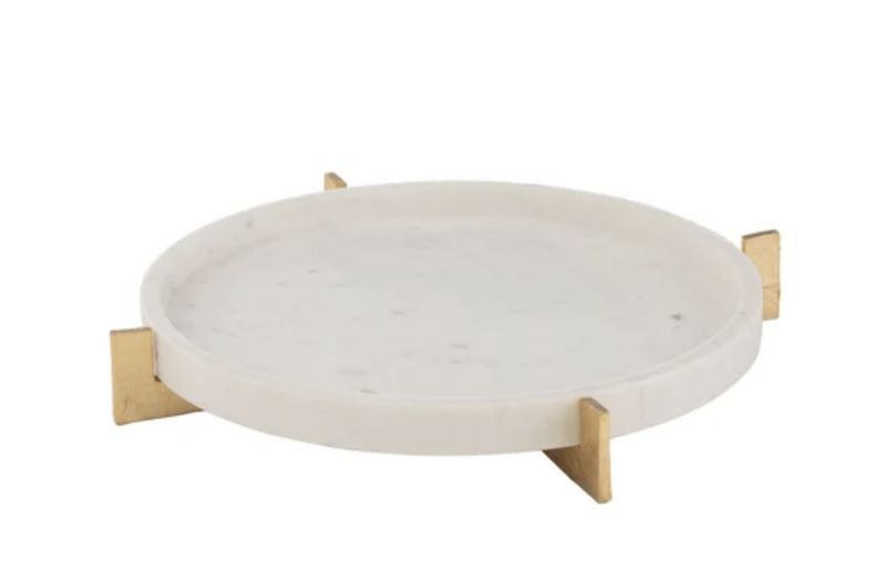 Dienblad marmer-goud