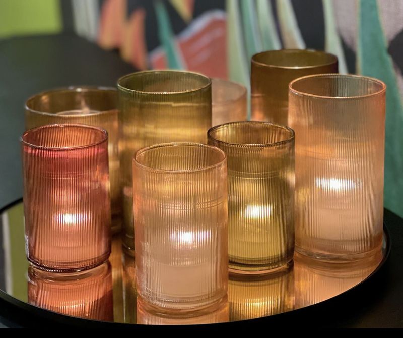 Theelichthouder Stripe