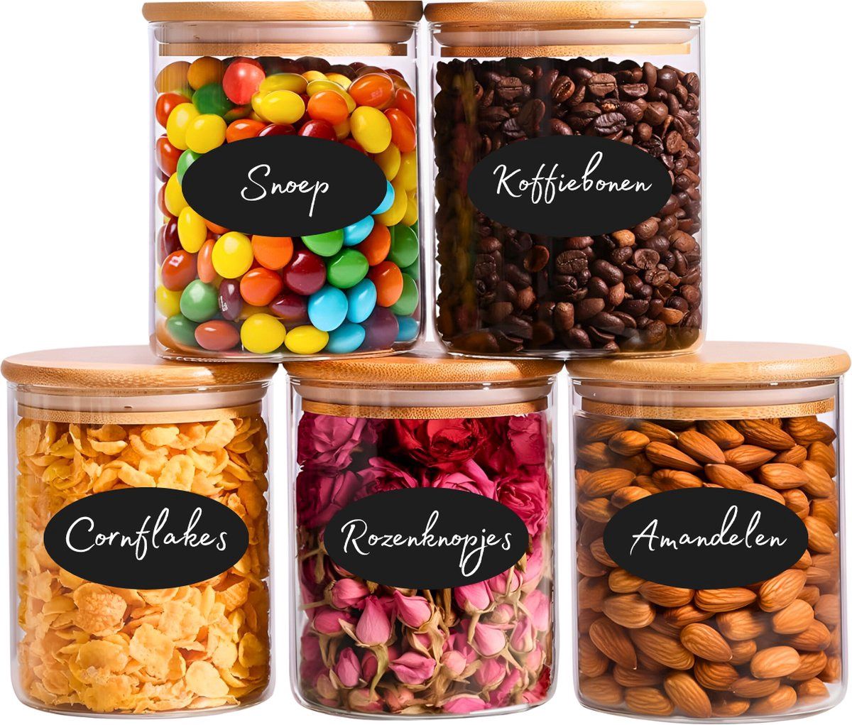 Glazen voorraadpotten - 750 ml