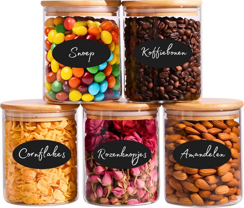 Glazen voorraadpotten - 750 ml