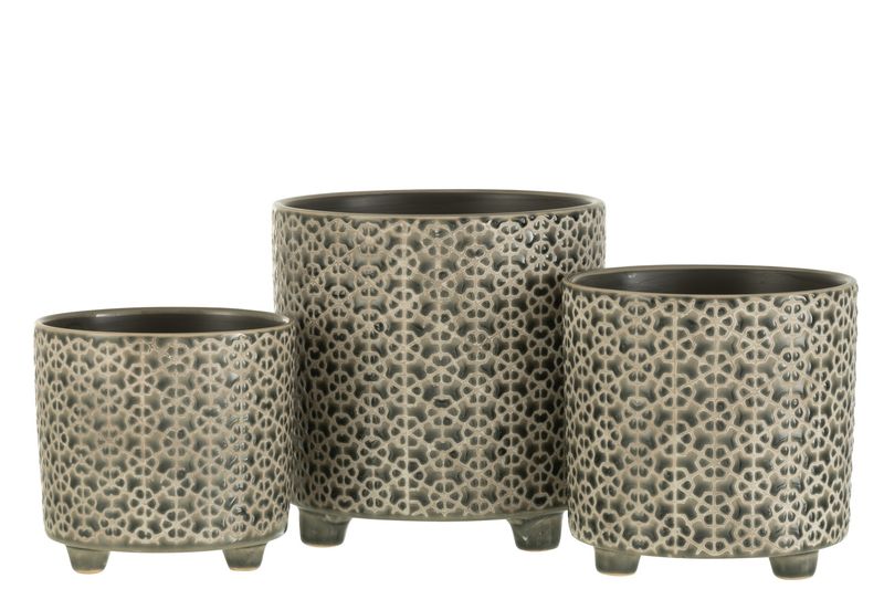 Bloempot Bloem - oker of grijs