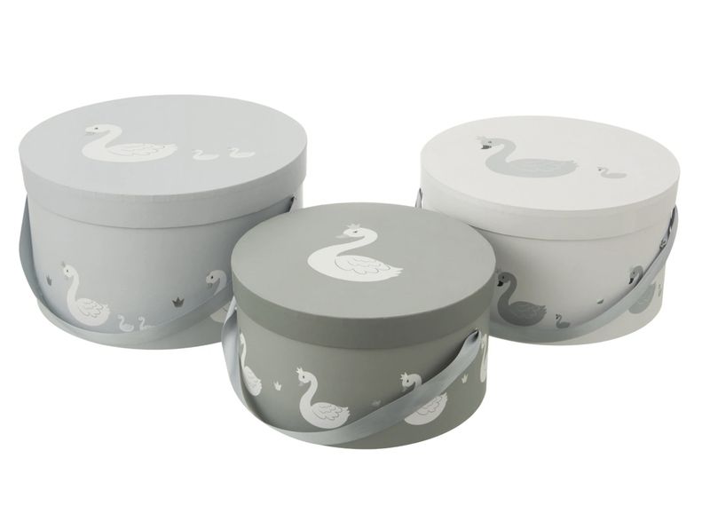 Opbergdozen zwaan - set van 3