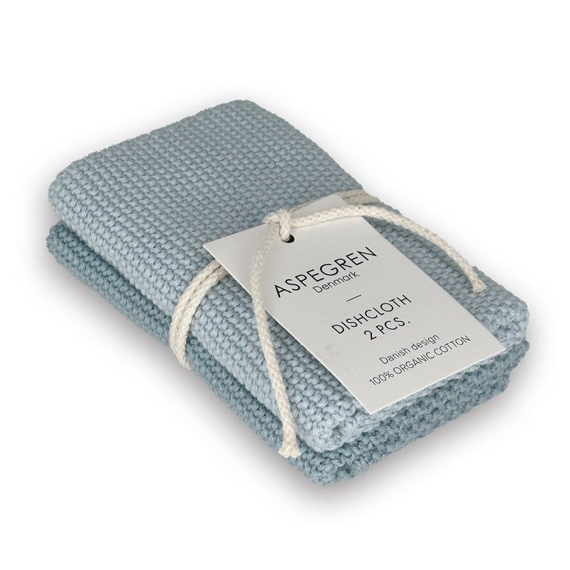 Vaatdoek gebreid - Solid - Set van 2, Kleur: Skyway