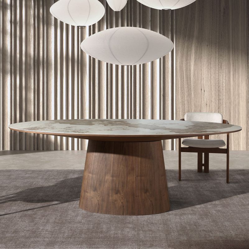 Eetkamertafel Oval Elegance - walnoot