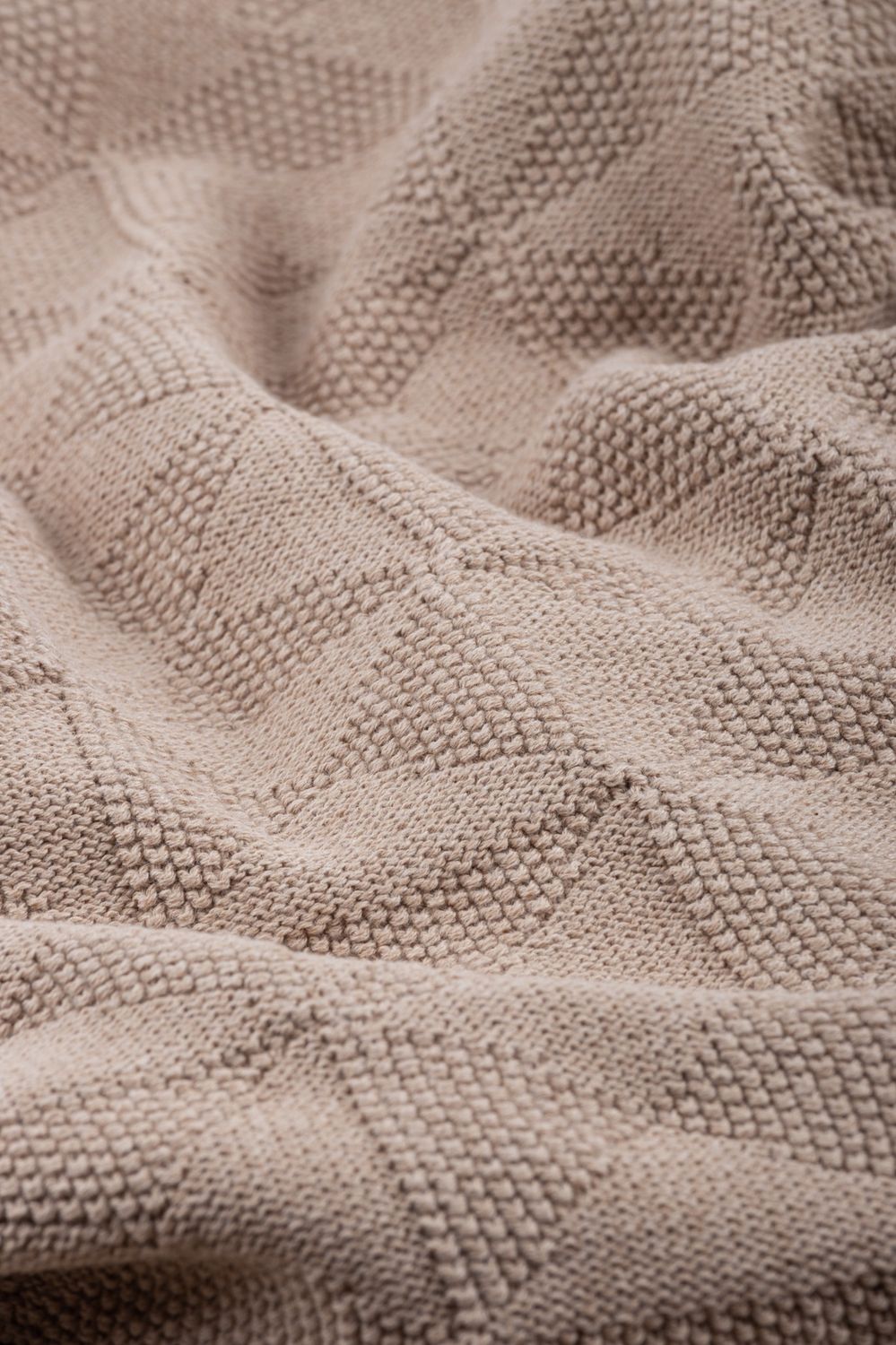 Plaid Faro - Off white of Beige, Kleur: Beige