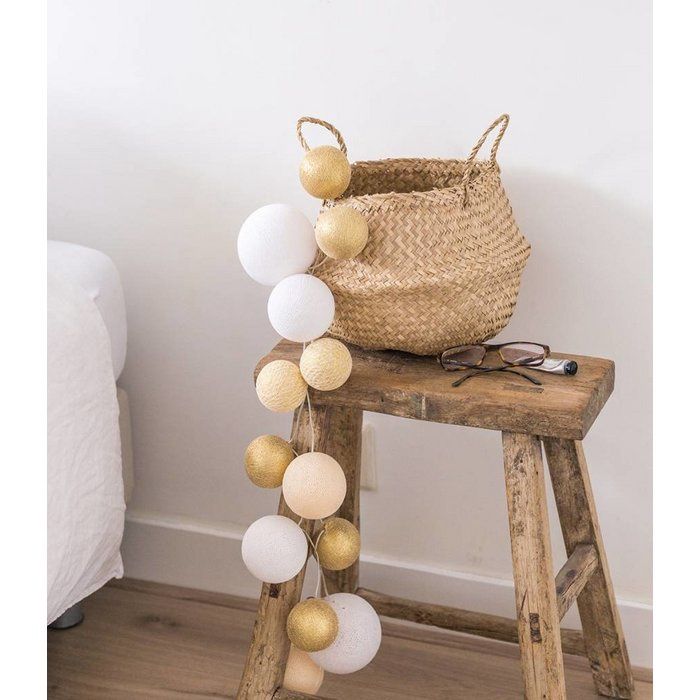 Cottonballs lichtslinger - Verschillende kleuren, Kleur: Gold