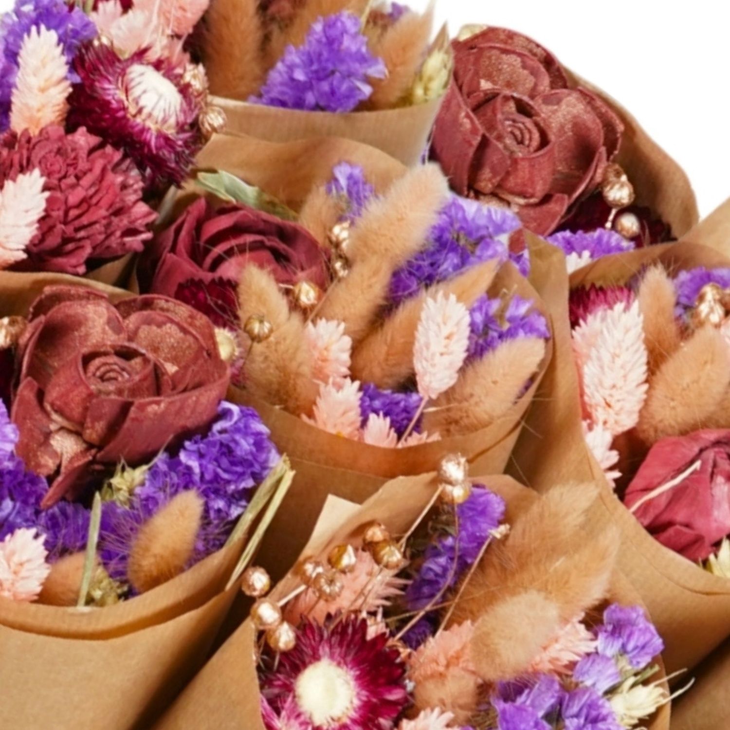 Droogbloemen Marktboeket Burgundy