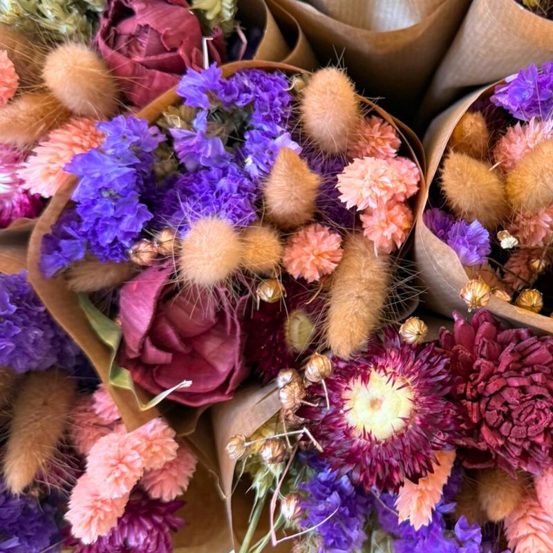 Droogbloemen Marktboeket Burgundy