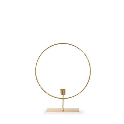 Metalen ring met kaarshouder op voet