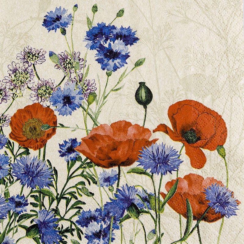 Lunch-servietten - diverse kleuren, Kleur: Poppies