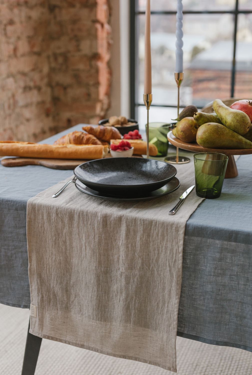 Tafelloper Linen 40x200 cm - diverse kleuren, Kleur: Natural