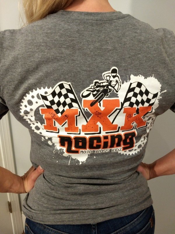 Womens - Kidz 50-50 MXK RACING Tee Black or Gray YS -2XL