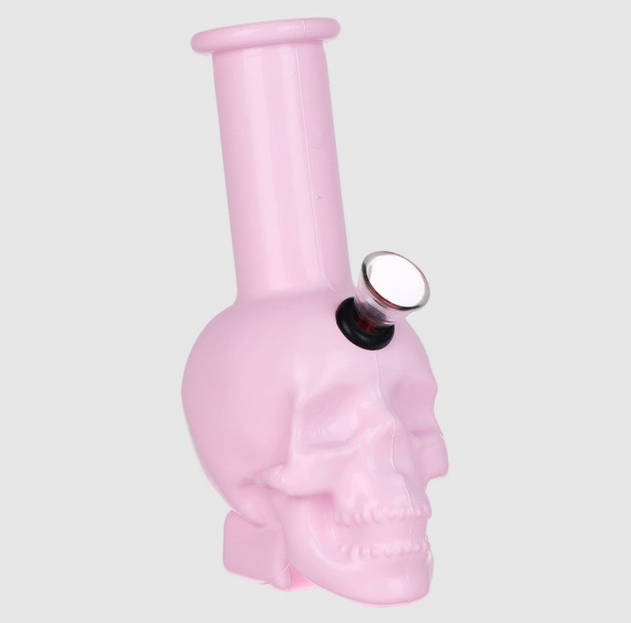 SeshGear Pastel Skull Glass Water Pipe | 6" | Grommet Joint | Colors Vary